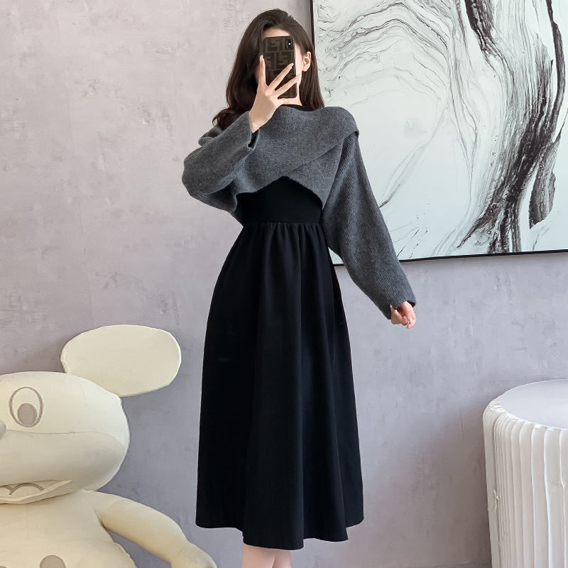 French Lazy Style Two-Piece Knit Dress Set for Women Autumn Winter - Image 5