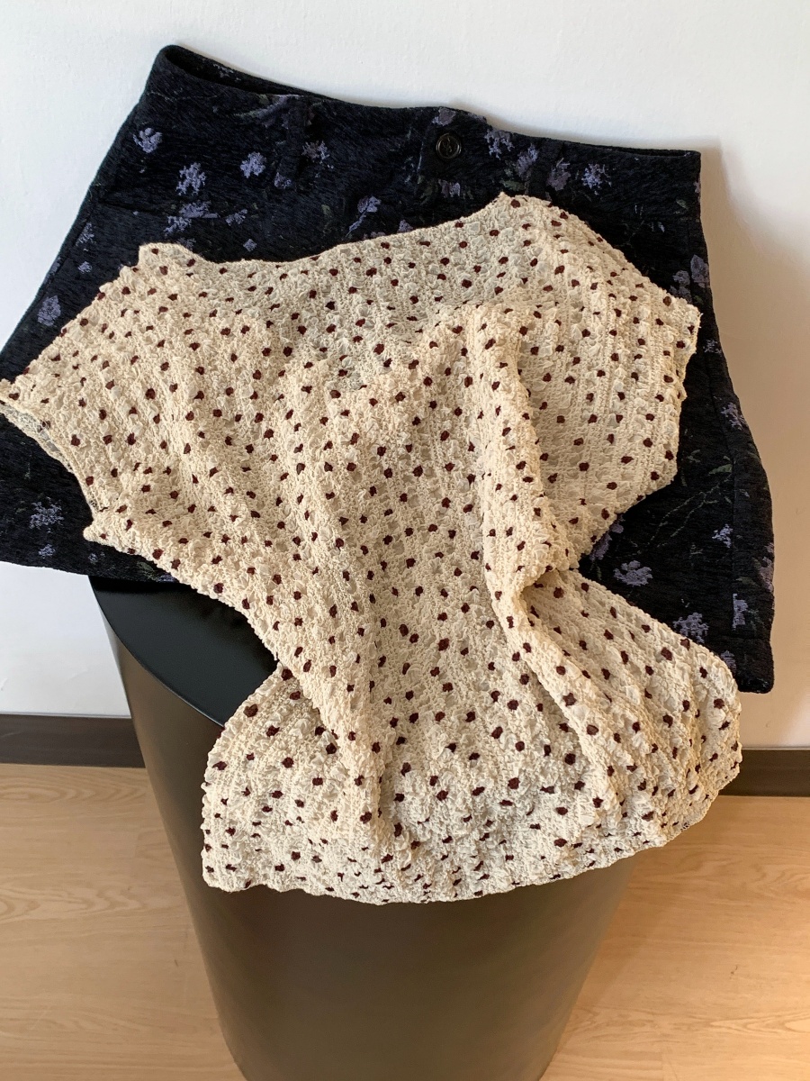 Textured V-Neck Twist Knot Flutter Sleeve T-Shirt Women 2026 Summer Thin Slimming Pullover Polka Dot Top - Image 4